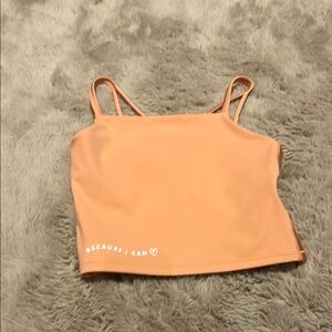 Orange Camisole with Spaghetti Straps and Stretchy Fabric